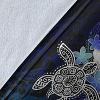 Pohnpei Polynesian Premium Blanket - Blue Turtle Couple - Polynesian Pride