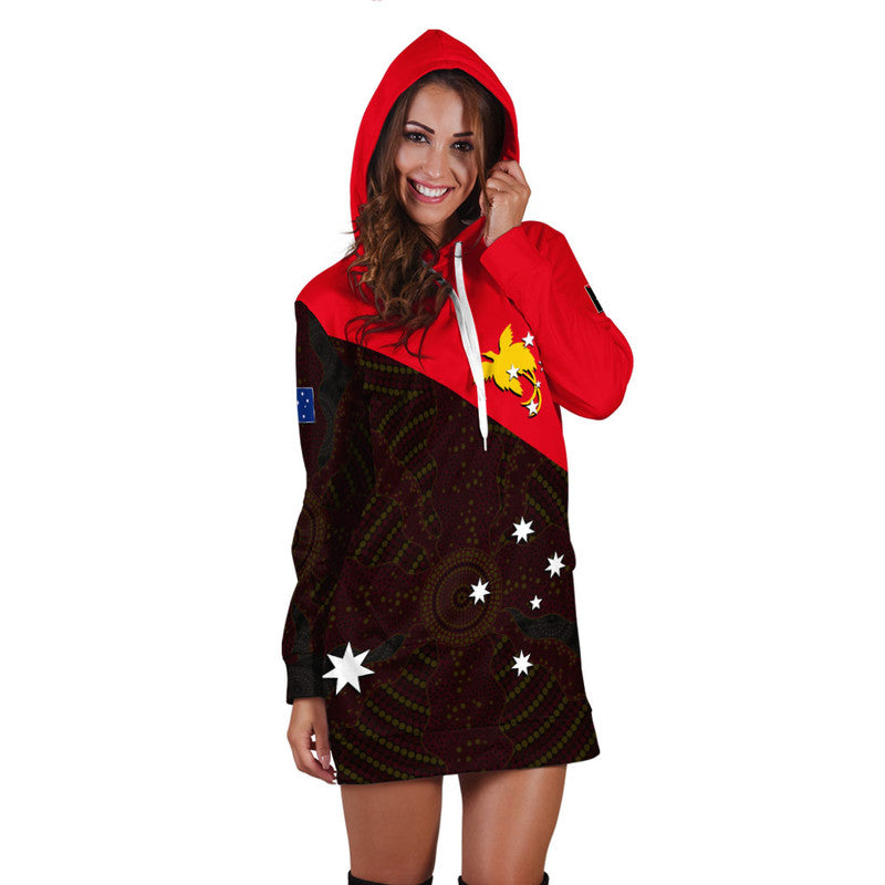 Papua New Guinea And Australia Hoodie Dress LT6 - Polynesian Pride