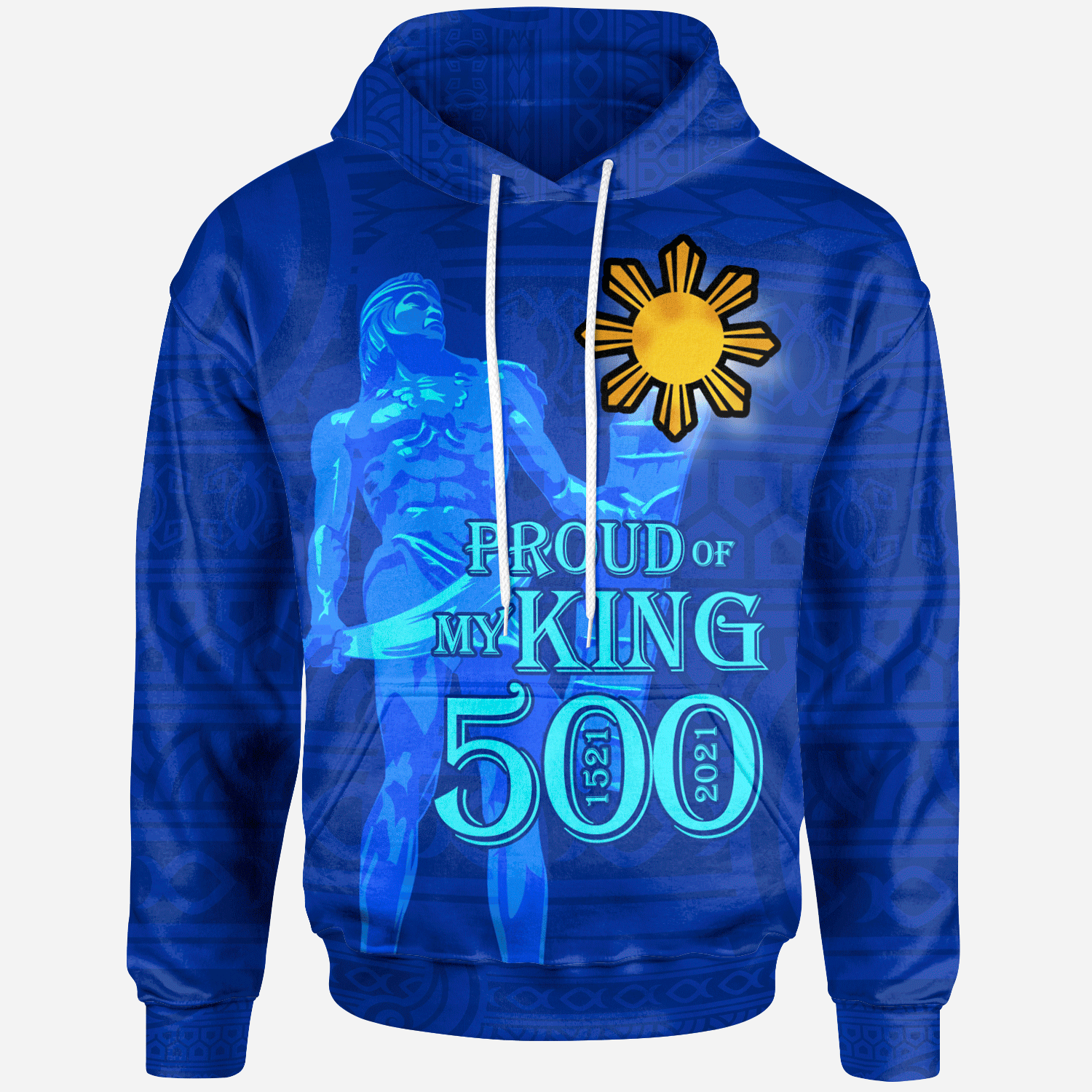 Philippines Custom Hoodie Proud of My King Blue - Polynesian Pride