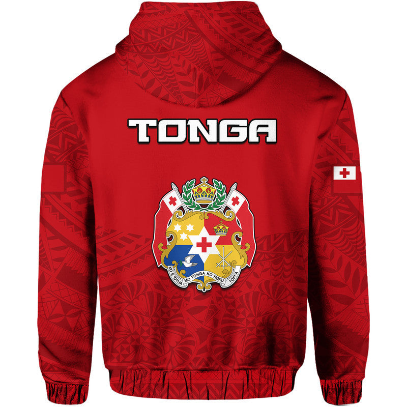 Tonga Rugby Hoodie - Tongan Kupesi Ngatu Design - Polynesian Pride LT9 - Polynesian Pride