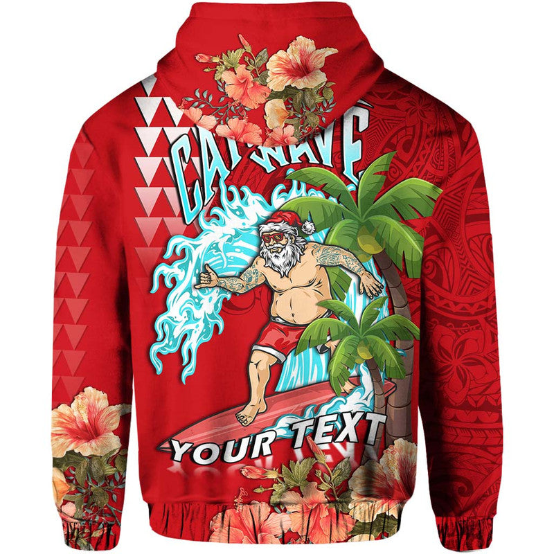 Custom Hawaii Mele Kalikimaka Hoodie Santa Claus Surfing Xmas Time LT9 - Polynesian Pride