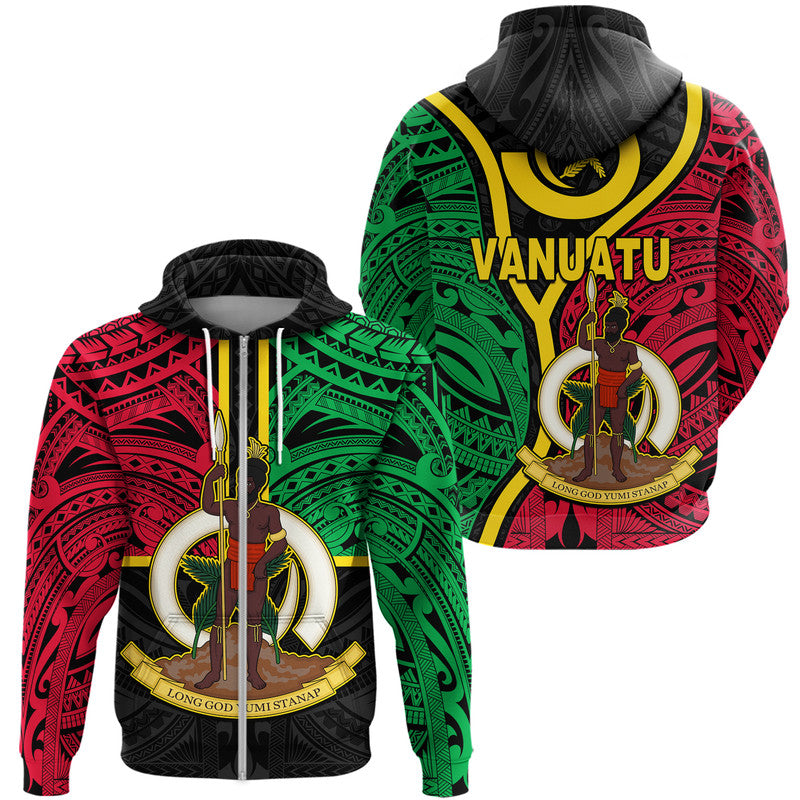 Vanuatu Hoodie Tribal Vanuatu Coat of Arms Flag Style No2 LT9 - Polynesian Pride
