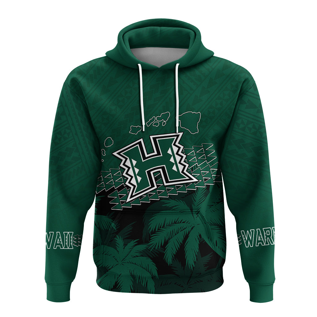 Custom Hawaii Rainbow Warriors Hoodie Laau Pama LT7 Pullover Hoodie Black - Polynesian Pride