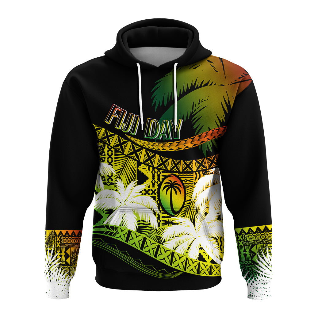 Custom Fiji Day Hoodie Flying Fijians Masi Kesa Style Reggae LT7 Reggae - Polynesian Pride