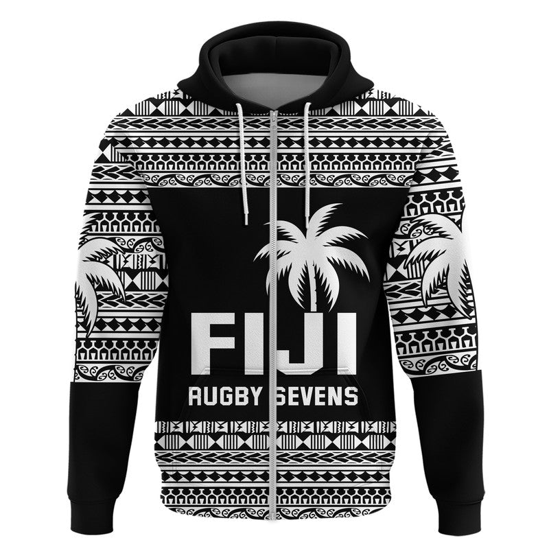 Fiji Rugby Sevens Hoodie Simple Style LT9 Zip Hoodie Blue - Polynesian Pride