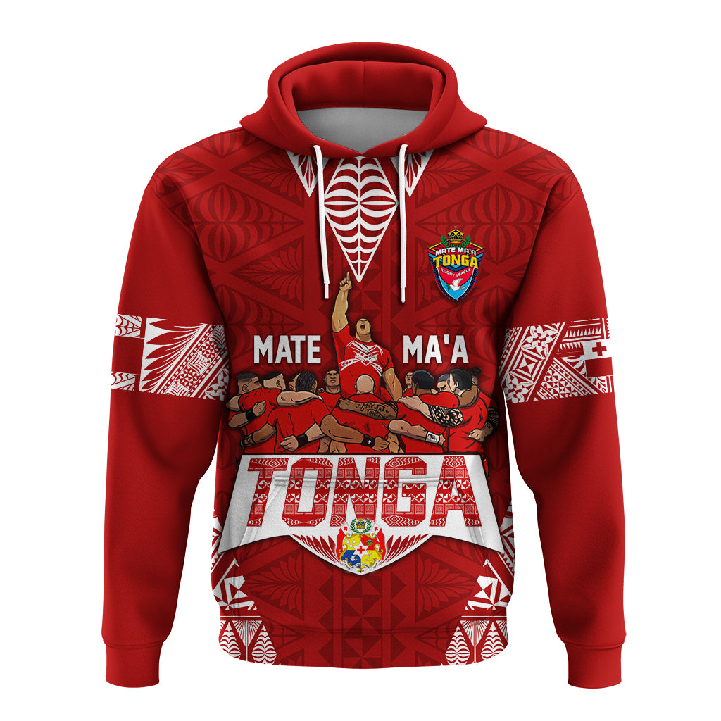 Custom Tonga Rugby Hoodie Mate Maa Tonga Warriors LT7 Pullover Hoodie Red - Polynesian Pride