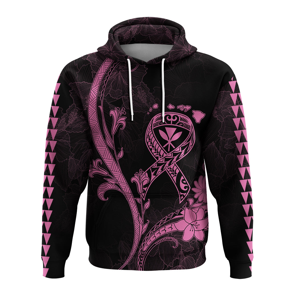 Hawaii Hoodie Breast Cancer Survivor Mix Hibiscus LT7 Black - Polynesian Pride