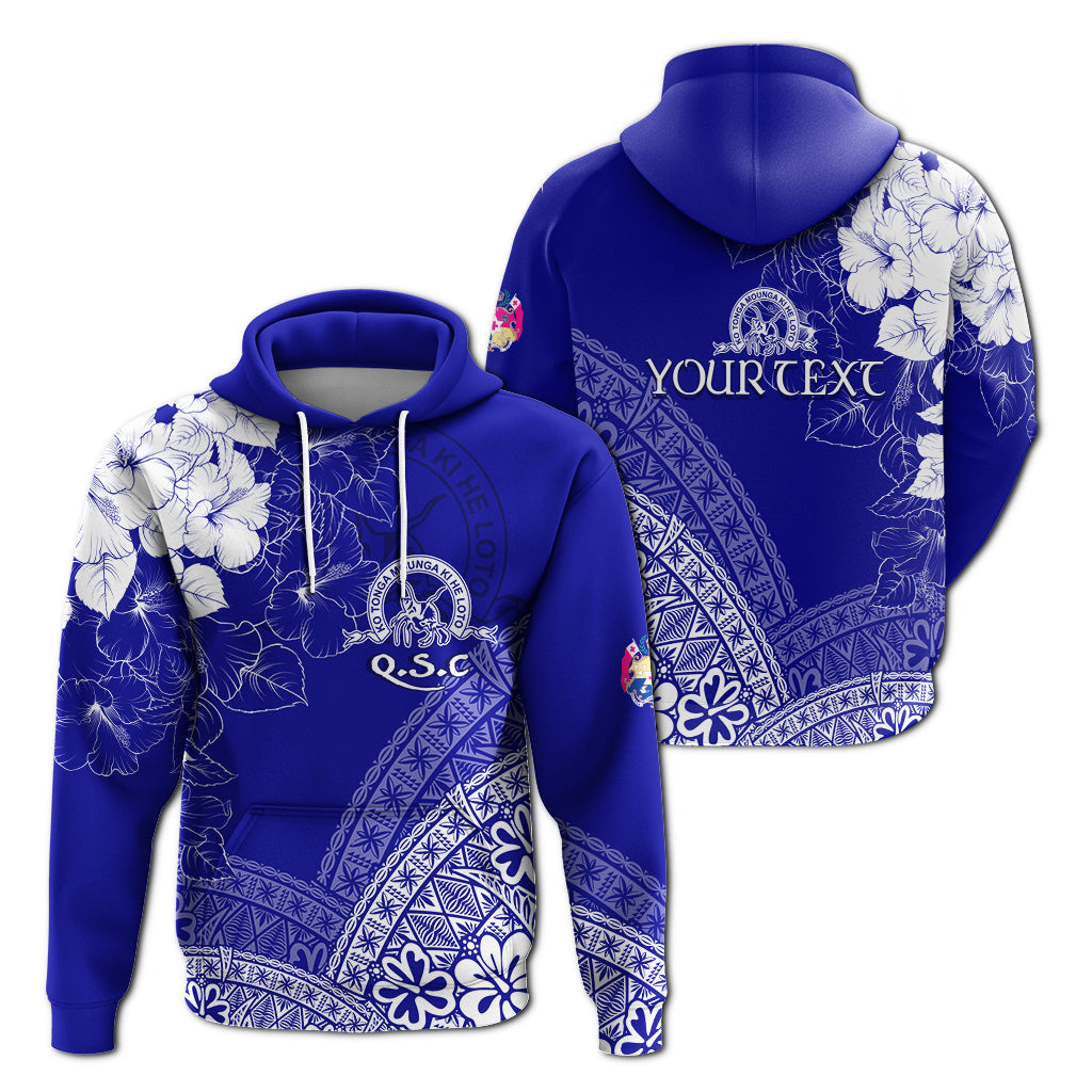 Custom Tonga Kolisi Kuini Salote Hoodie QSC Floral Tapa LT7 - Polynesian Pride