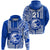 Custom Hawaii Kailua High School Hoodie Tribal Kakau LT9 Zip Hoodie Blue - Polynesian Pride