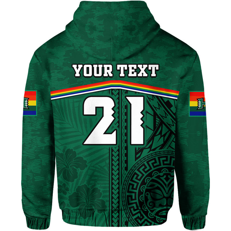 Custom Hawaii Warriors Football Hoodie Polynesian Palm and Hibiscus LT9 - Polynesian Pride