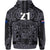 (Custom Text and Number) New Zealand Taiaha Maori Hoodie Minimalist Silver Fern All Black LT9 - Polynesian Pride