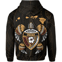 Polynesian Kakau Turtle OHANA Map of Hawaii Custom Hoodie - Polynesian Pride
