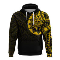 Polynesian Full Sleeve Tattoo Hoodie Gold Vibes LT7 Unisex Black - Polynesian Pride