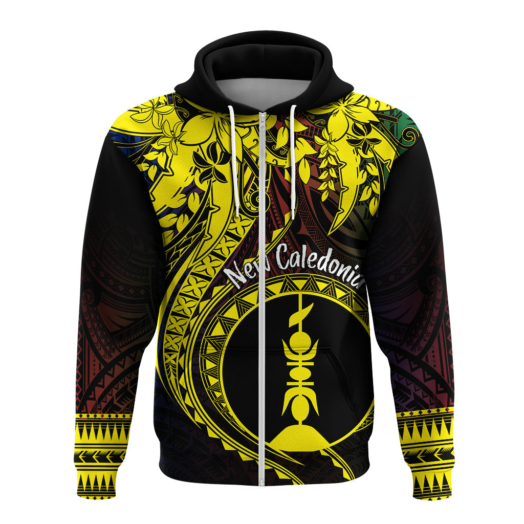 New Caledonia Custom Hoodie Kanaky Mix Plumeria LT7 - Polynesian Pride
