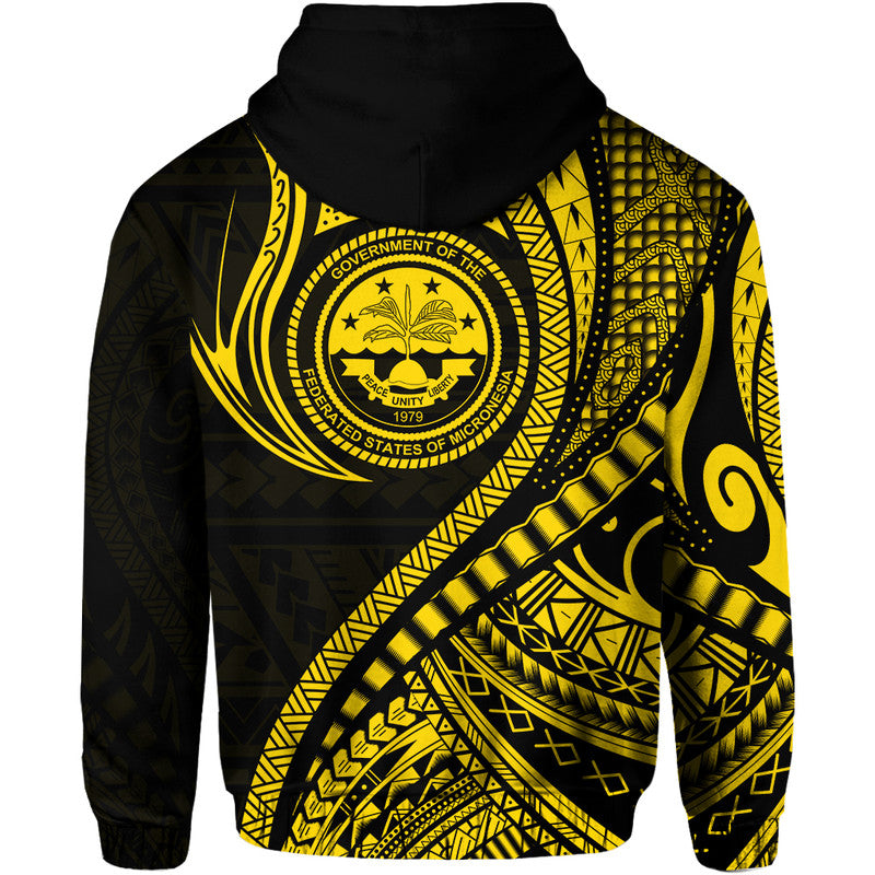 Federated States of Micronesia Hoodie Gold Polynesian Wave Style LT9 - Polynesian Pride