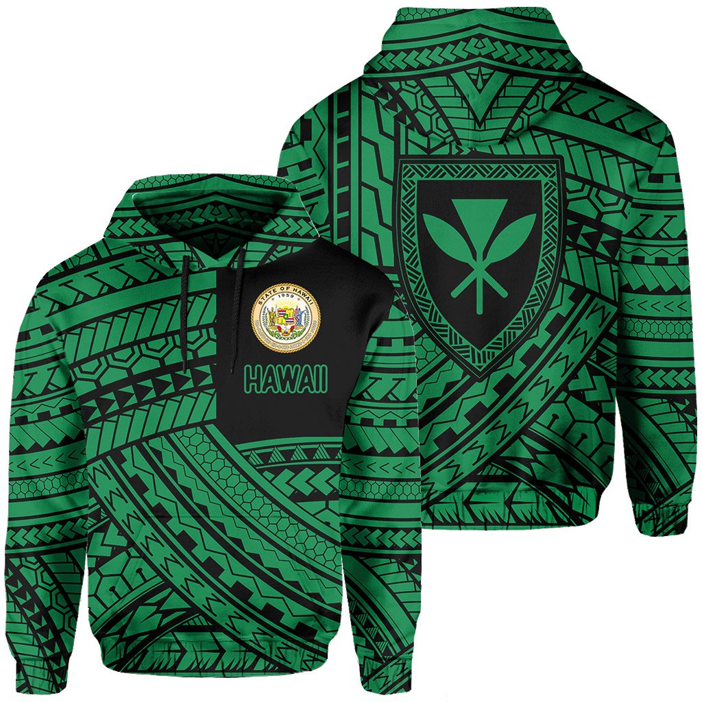 Polynesian Protect Mauna Kea Kanaka Maoli Hawaii Hoodie Green Quarter Style Unisex Green - Polynesian Pride