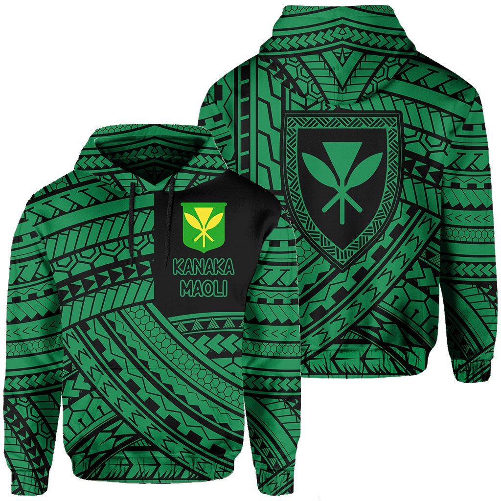 Polynesian Protect Mauna Kea Kanaka Maoli Hawaii Hoodie Green Quarter Style Unisex Green - Polynesian Pride