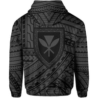 Polynesian Protect Mauna Kea Kanaka Maoli Hawaii Zip Hoodie Grey Quarter Style - Polynesian Pride