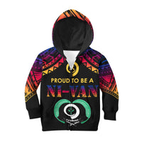 Vanuatu Proud To Be A Ni-Van - Polynesian Pattern KID Hoodie - Torba Province LT7 Zip Hoodie Black - Polynesian Pride