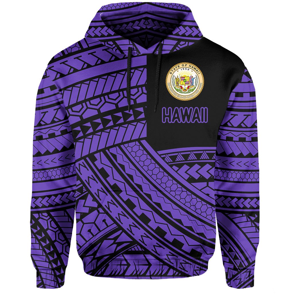 Polynesian Protect Mauna Kea Kanaka Maoli Hawaii Hoodie Purple Quarter Style - Polynesian Pride