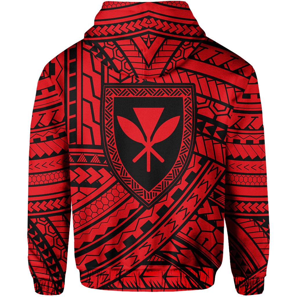 Polynesian Protect Mauna Kea Kanaka Maoli Hawaii Zip Hoodie Red Quarter Style - Polynesian Pride