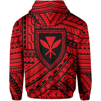 Polynesian Protect Mauna Kea Kanaka Maoli Hawaii Zip Hoodie Red Quarter Style - Polynesian Pride