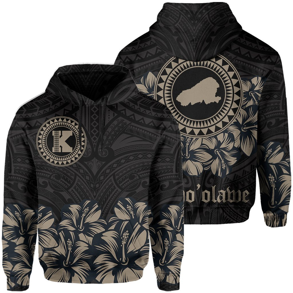 Kahoolawe Map Hibiscus Polynesian Hoodie Lithe Style Unisex Grey - Polynesian Pride