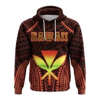 Hawaiian Kanaka Turtle Polynesian Hoodie Orange Stronge Style - Polynesian Pride