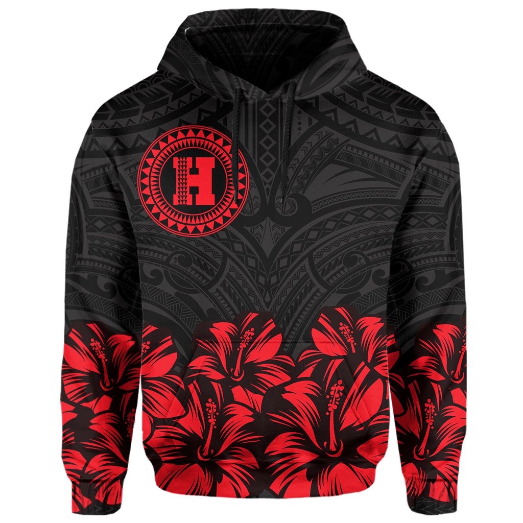Hawaii Map Hibiscus Polynesian Hoodie Lithe Style - Polynesian Pride