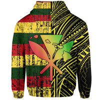Hawaii Kanaka Flag Polynesian Hoodie Zip Bright Style - Polynesian Pride