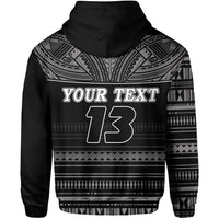 Custom Polynesian Rugby Hoodie With Love Style Gray Custom Text and Number - Polynesian Pride
