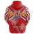 Custom Tahiti Rugby Hoodie Polynesian Coat of Arms and Flag - Polynesian Pride