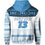 Custom Fiji Rugby Zip Hoodie Impressive Version Blue Custom Text and Number - Polynesian Pride