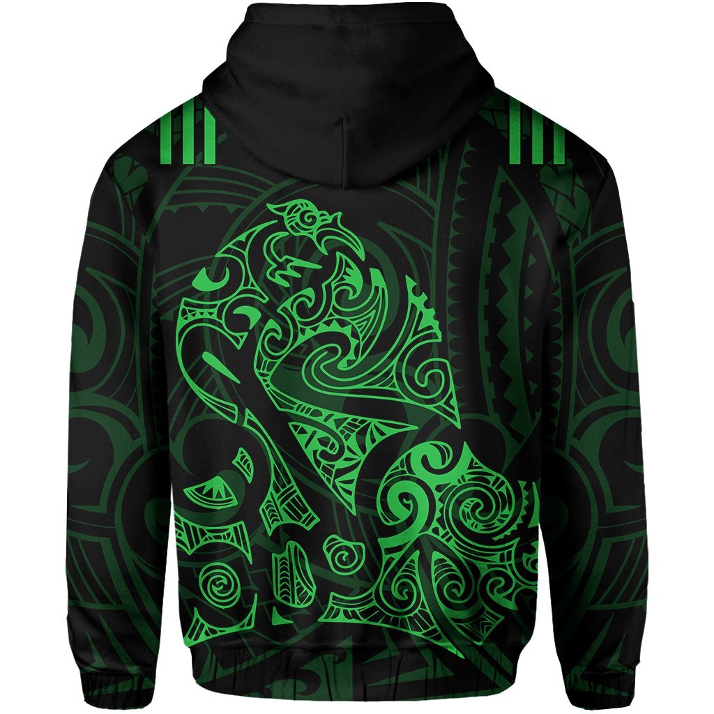 Aotearoa Super Rugby Zip Hoodie Maori Kiwi Green - Polynesian Pride