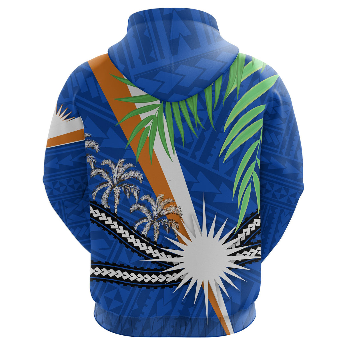 Marshall Islands Rugby Hoodie Coconut Leaves - Polynesian Pride