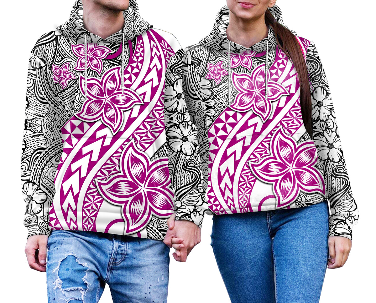 Traditional Polynesian Tribal Tattoo Retro Couple Hoodie Pink LT9 - Polynesian Pride