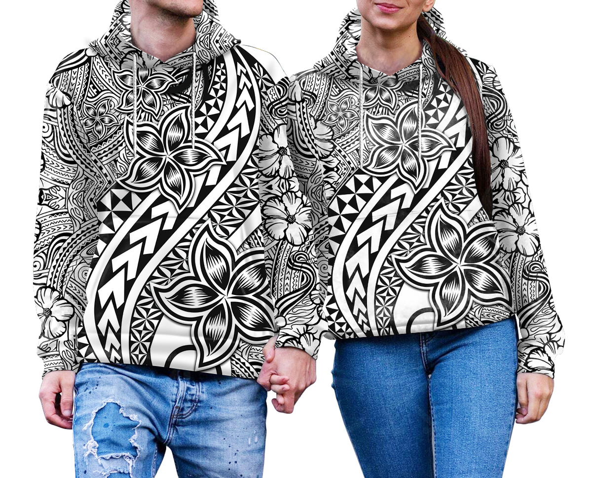 Traditional Polynesian Tribal Tattoo Retro Couple Hoodie Black LT9 - Polynesian Pride