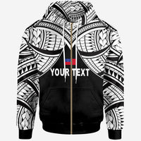 Samoa Custom Zip up Hoodie Have No Fear The Samoan Is Here Unisex Red - Polynesian Pride