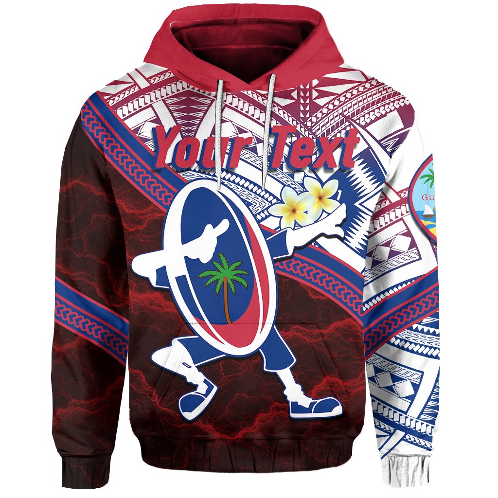 Custom Guam Rugby Hoodie Dab Trend Creative Unisex Red - Polynesian Pride