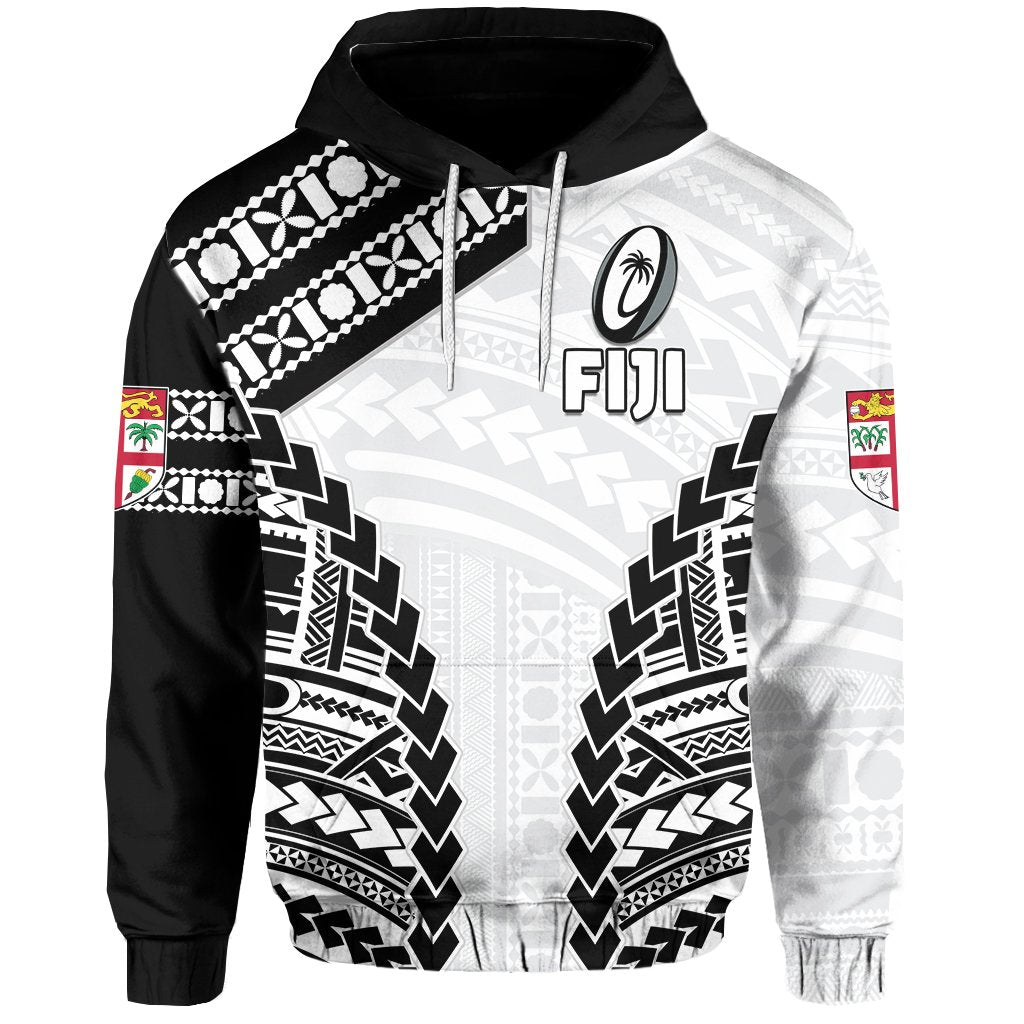 Fiji Rugby Hoodie Fresh Unisex White - Polynesian Pride