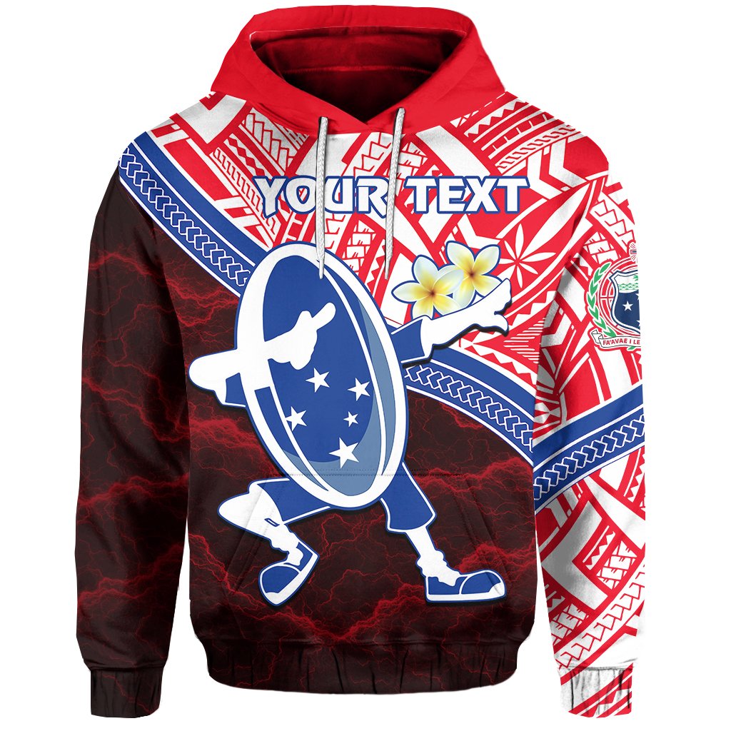 Custom Manu Samoa Rugby Hoodie Dab Trend Creative Red Unisex Red - Polynesian Pride