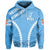 Custom Fiji Rugby Hoodie Fresh Version Blue Custom Text and Number - Polynesian Pride