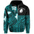 Custom Polynesian Rugby Hoodie Love Turquoise Custom Text and Number - Polynesian Pride