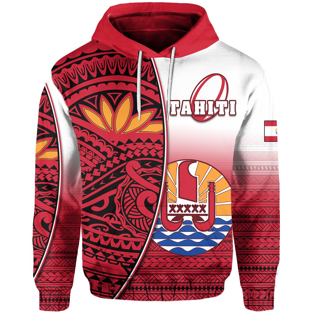 Tahiti Rugby Hoodie Impressive Unisex Red - Polynesian Pride