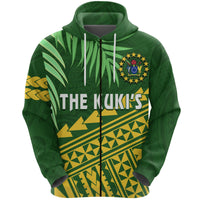 Cook Islands Rugby Zip Hoodie Coconut Leaves The Kukis Unisex Green - Polynesian Pride