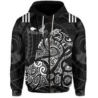 Custom Aotearoa Super Rugby Zip Hoodie Maori Kiwi Custom Text and Number - Polynesian Pride