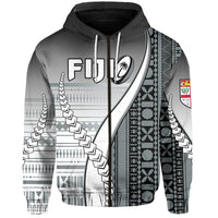 Fiji Rugby Zip Hoodie Confident Polynesian Unisex Black - Polynesian Pride