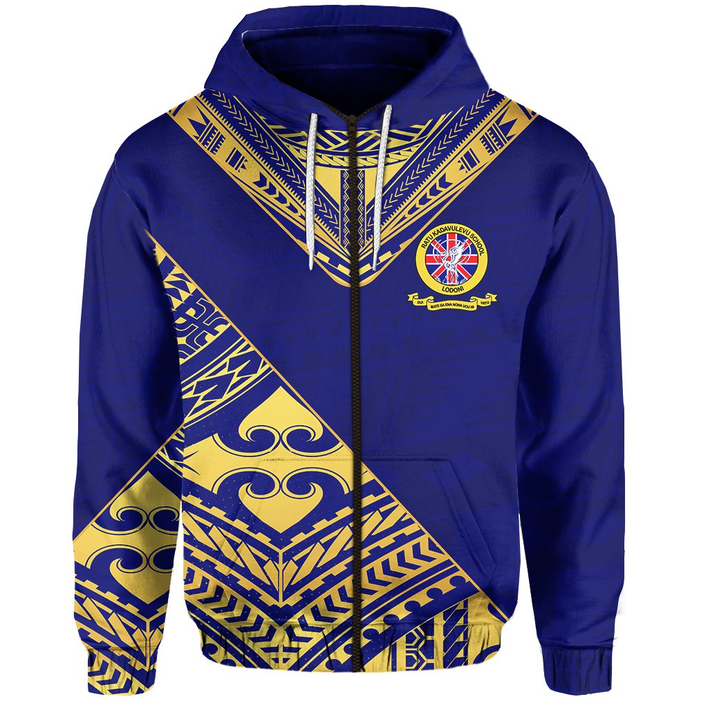 Ratu Kadavulevu Zip Hoodie Version 03 School Unisex Blue - Polynesian Pride