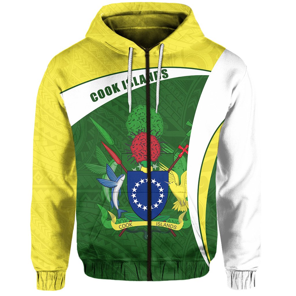 Cook Islands Rugby Zip Hoodie Fresh Lifestyle Unisex Green - Polynesian Pride