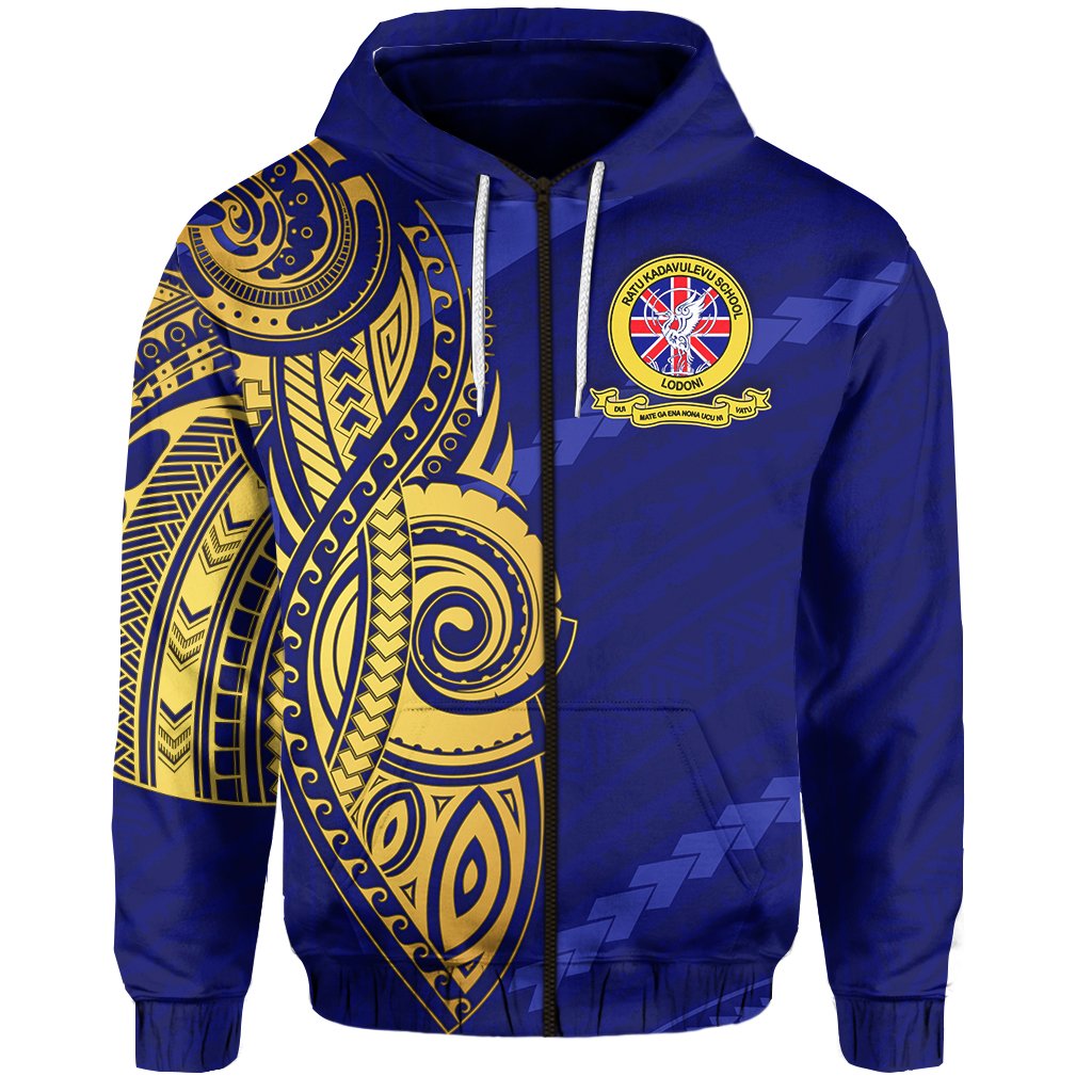 (Mai Lodoni Mai) Ratu Kadavulevu Zip Hoodie Version 02 School Unisex Blue - Polynesian Pride